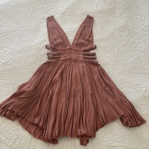 Free people pink mauve cutout dress mini dress